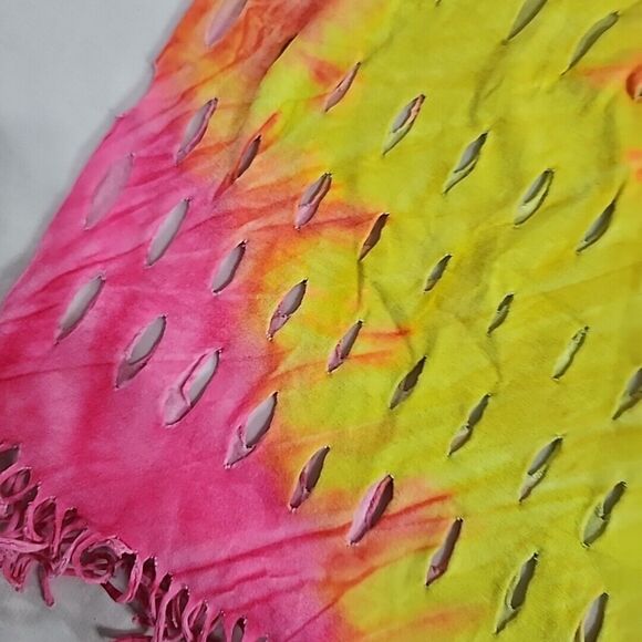 It's Better In The Bahamas‎ Freeport Spiral Tie Dye Fray Upcycle Rare T-Shirt XL - Picture 9 of 16